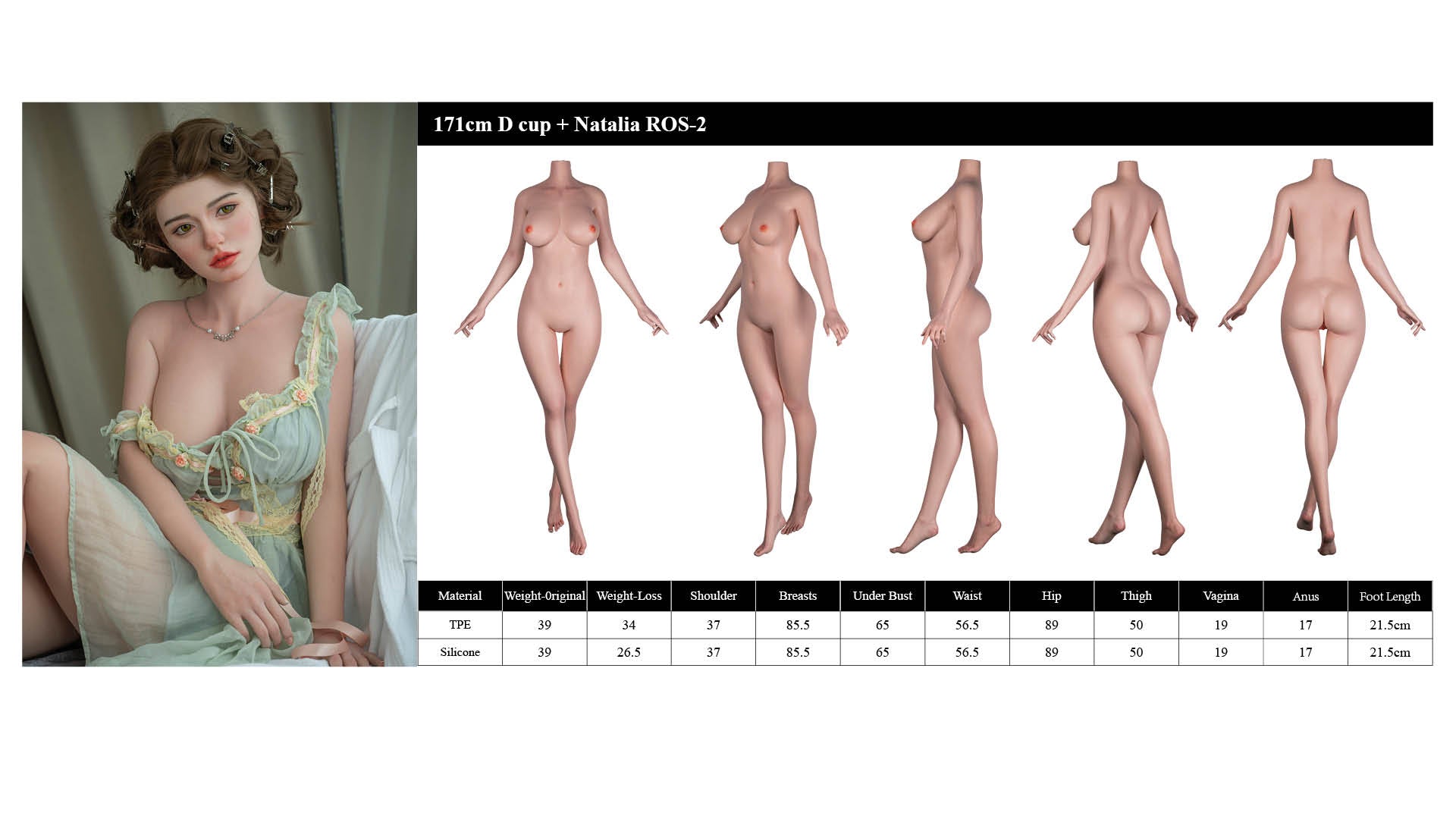 Natalia Sex Doll (Starpery 171cm d-kupa TPE+silikon)