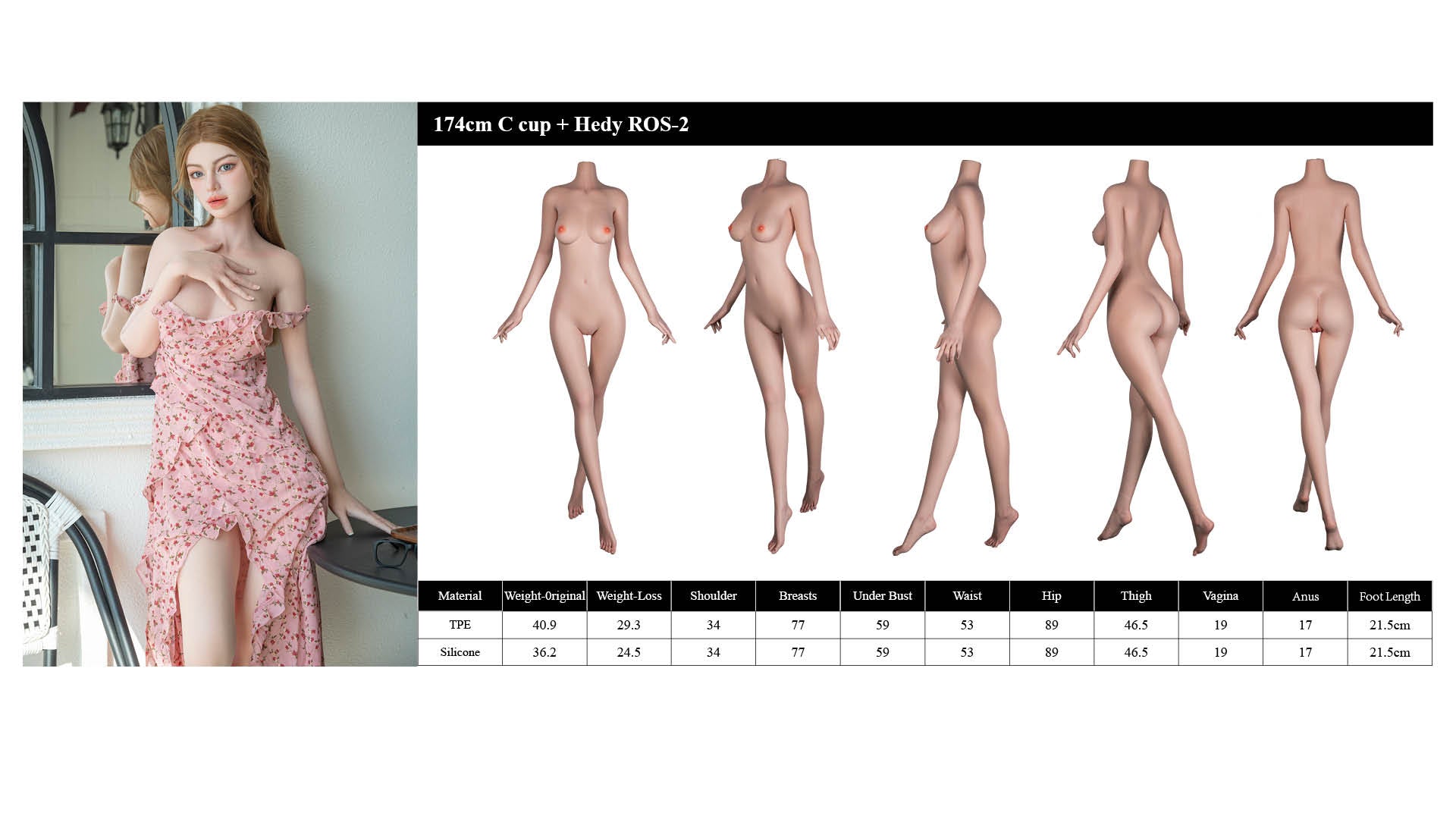 Hedy Sex Doll (Starpery 174CM C-CUP TPE+Silikon)