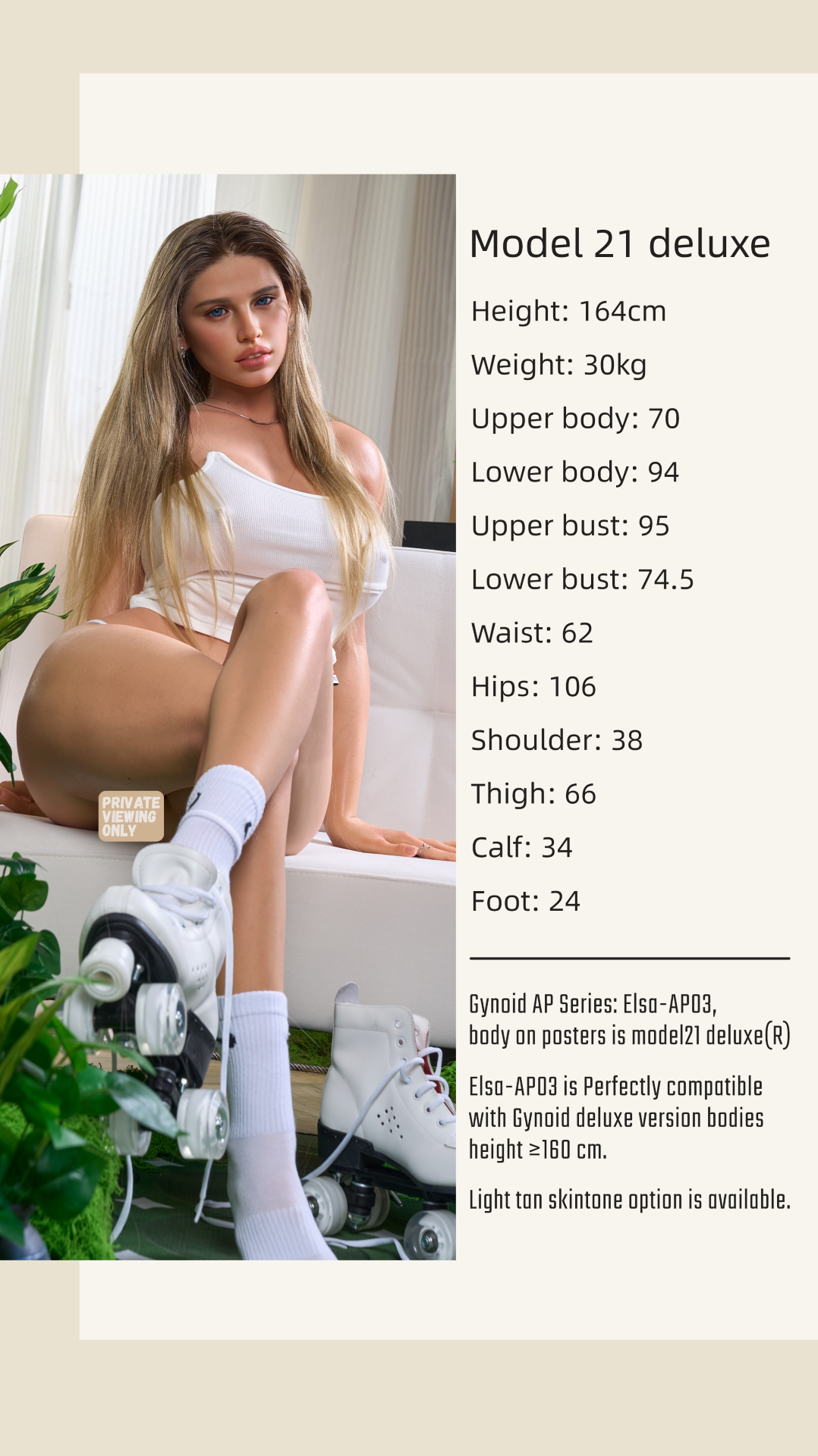 Elsa Model 21 Deluxe Sex doll (Gynoid Doll 164cm F-cup silicone)
