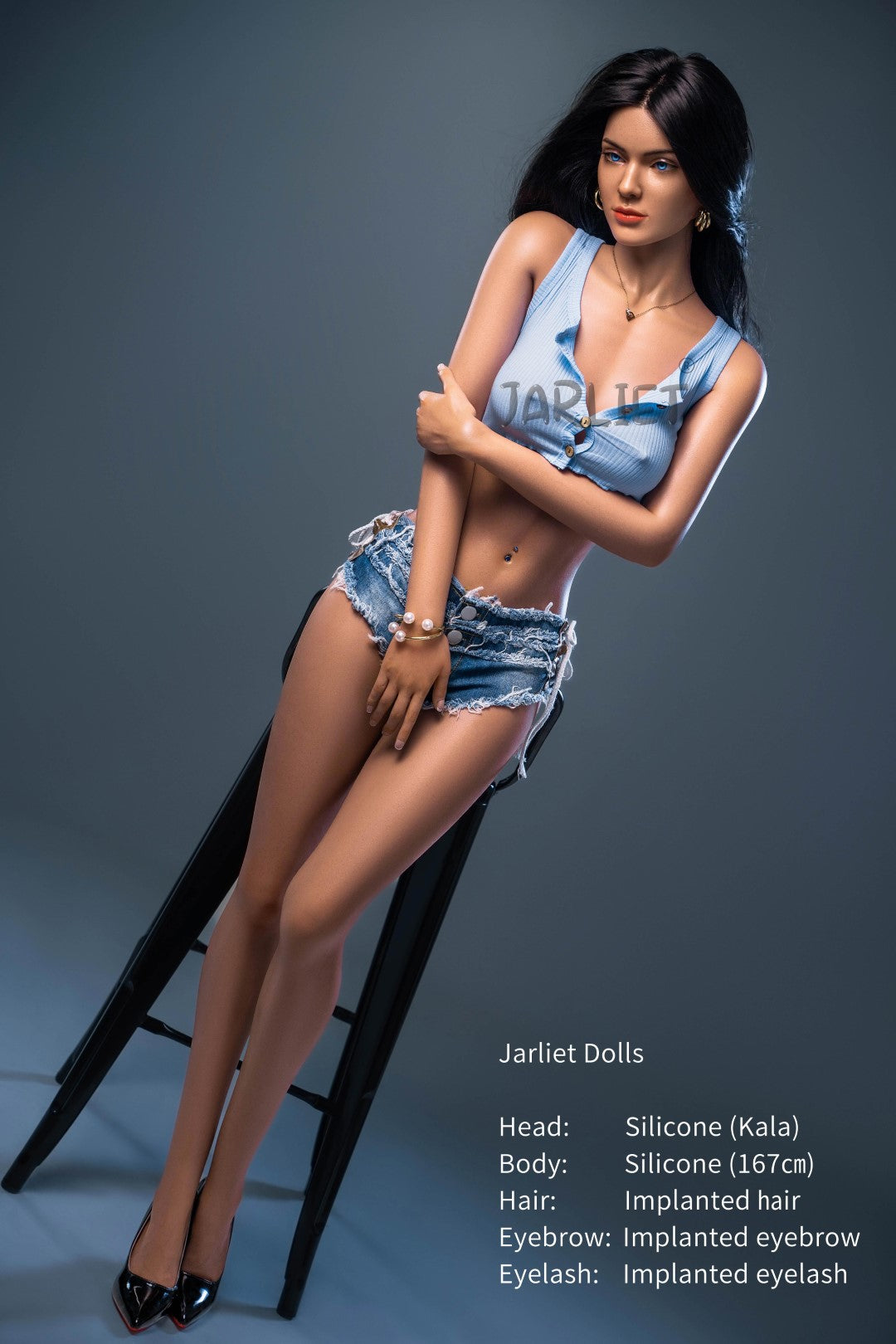 Plešatá sexuální panenka (Jarliet 167 cm B-Cup silikon)