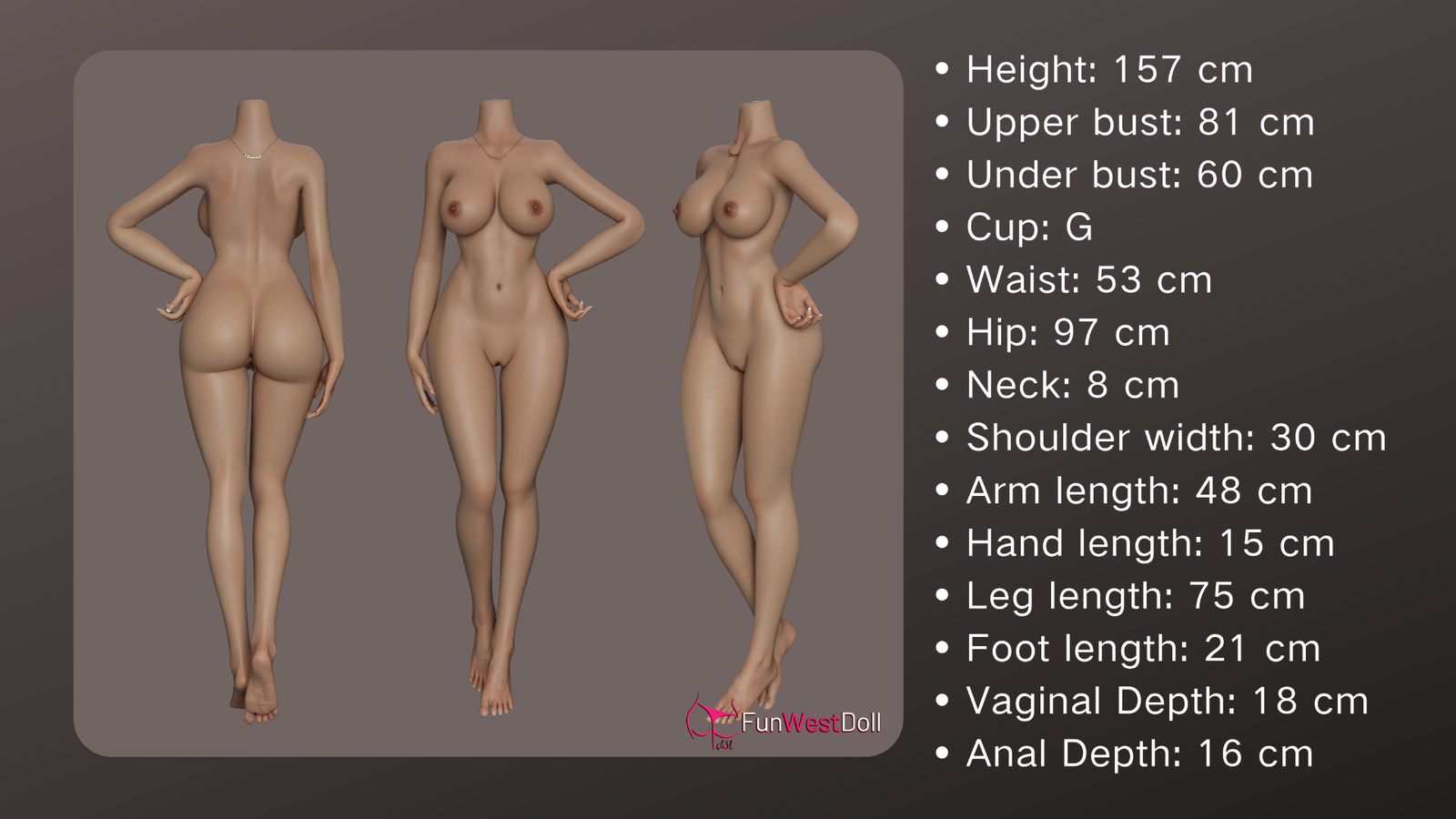 Nicole Sex Doll (FunWest Doll 157cm G-Cup #036S silikon)