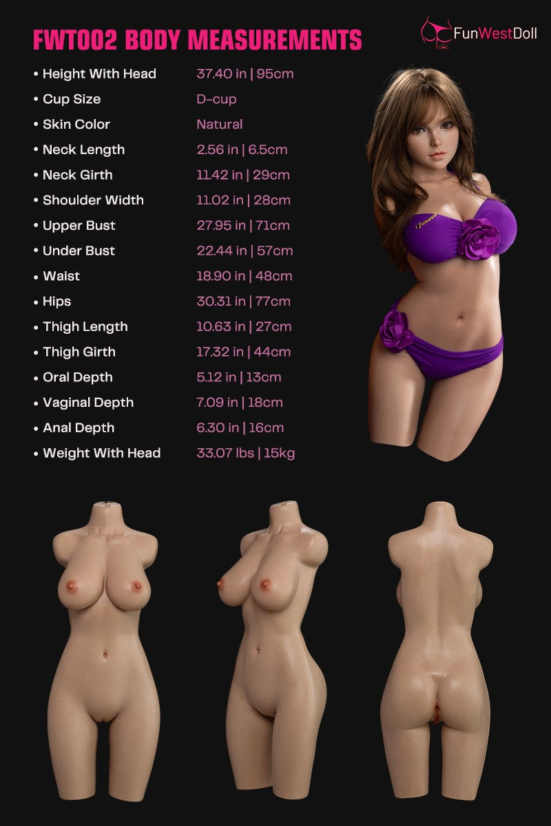 Lily Torso Sex doll (FunWest Doll 95cm D-cup #036S silicone)