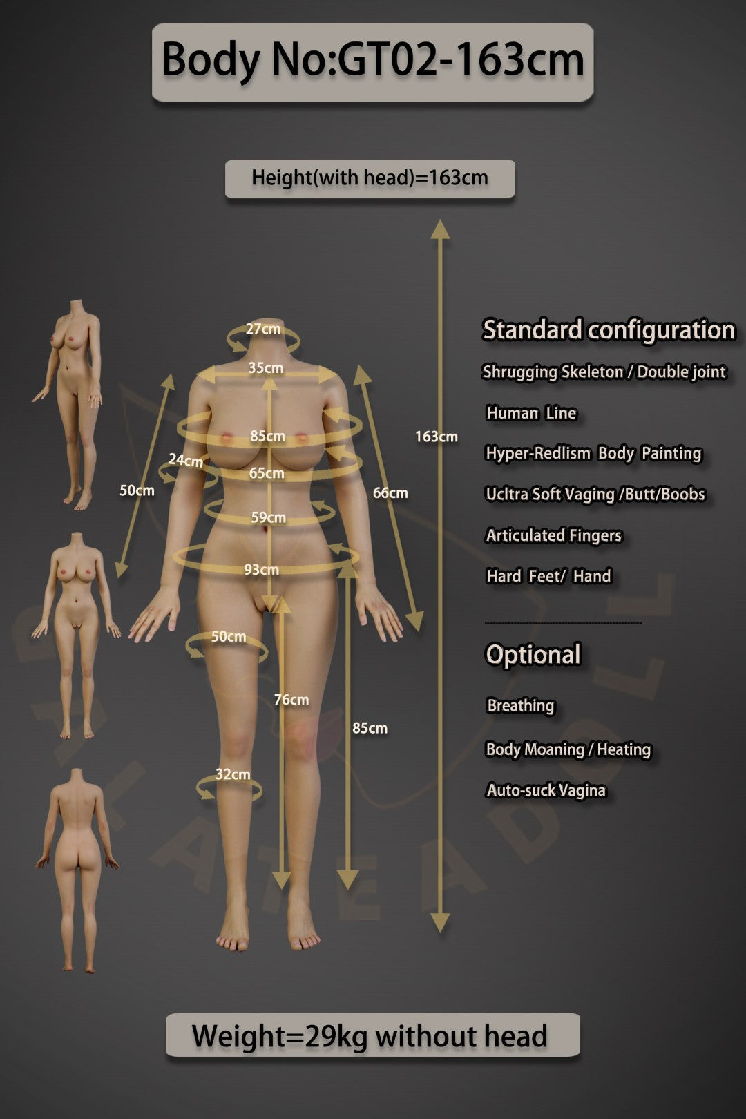 Amber Sex Doll (Galatea Doll 163 cm D-kupa #109 Silicone)