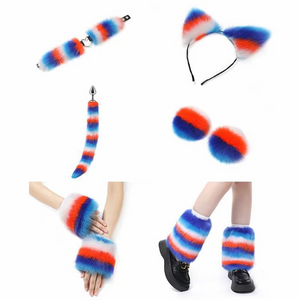 Furry outfit in colorful fur (set with 11 parts)
