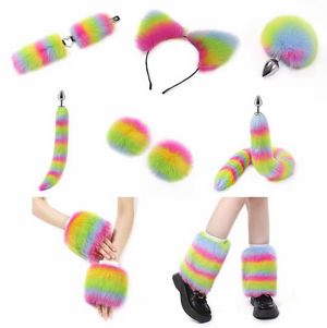 Furry outfit in colorful fur (set with 11 parts)