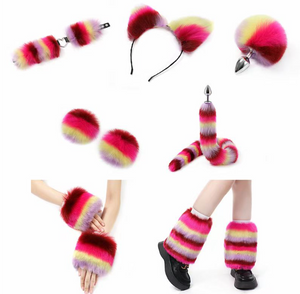 Furry outfit in colorful fur (set with 11 parts)
