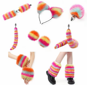 Furry outfit in colorful fur (set with 11 parts)
