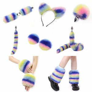 Furry outfit in colorful fur (set with 11 parts)