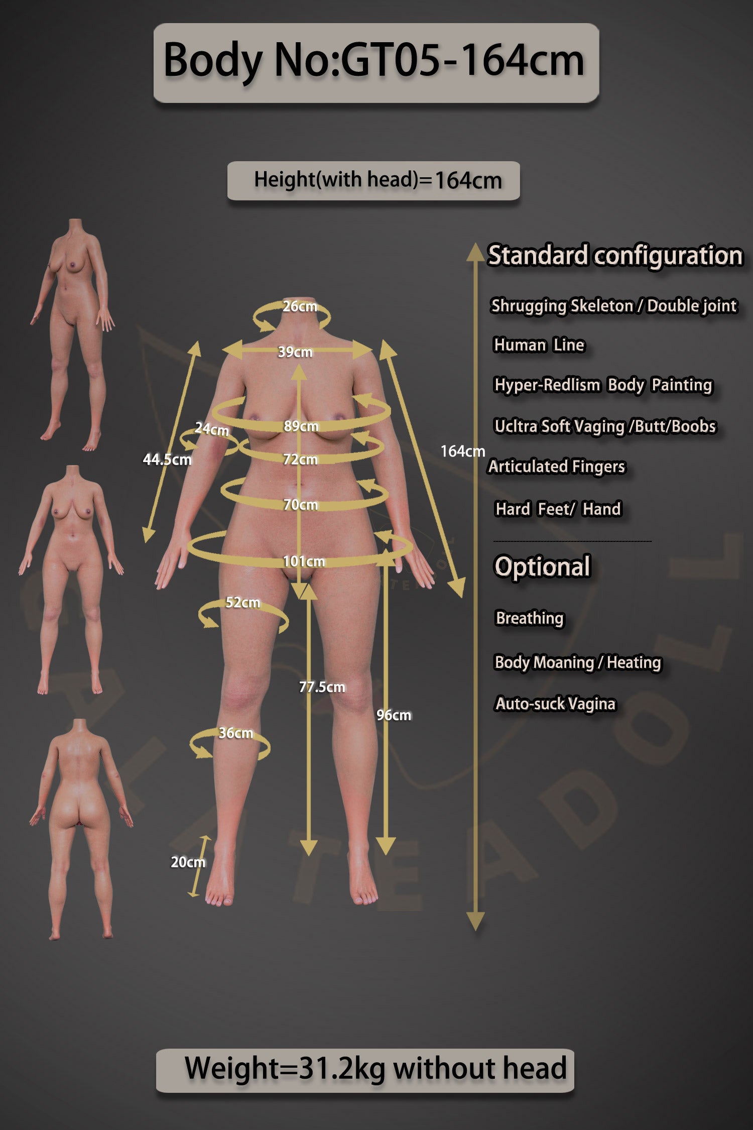 Sex Doll Olga (Galatea Doll 164cm B-Cup #198 silikon)