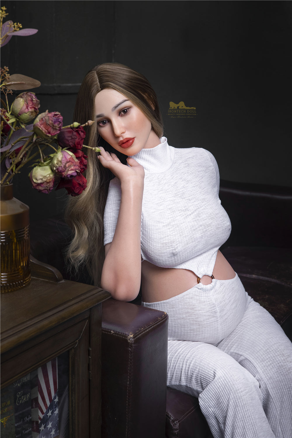 Doll Pearl těhotná sexuální panenka (Irontech Doll 158 cm D-kupa S19 Silicone)