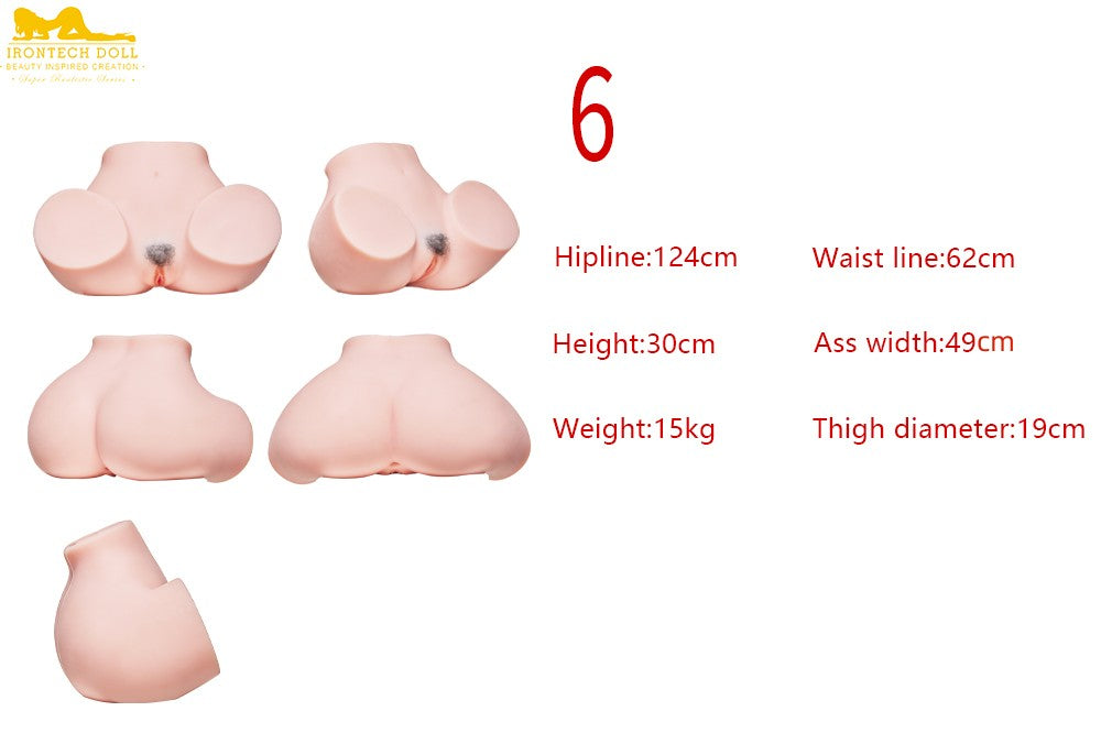 Butt Extra Velká zakřivená sexuální panenka (Irontech Doll Hip 125cm TPE)